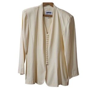 Lois Snyder Dani Max Vintage Pale Yellow Corset Blazer Jacket Rayon Size 10